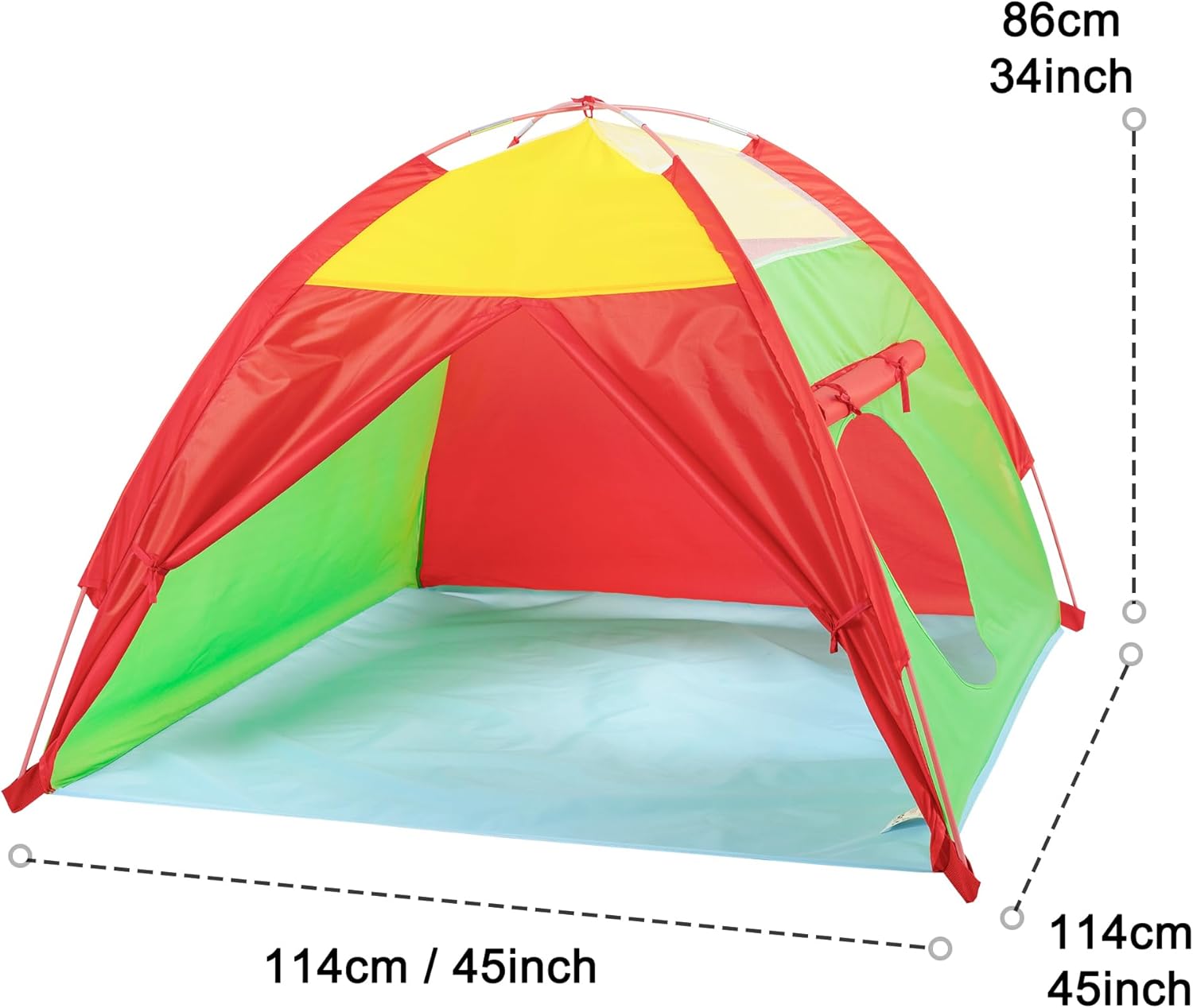 NARMAY® Toddler Play Tent - Primary Colors Dome Tent for Indoor/Outdoor Fun - 45×45×34 Inch